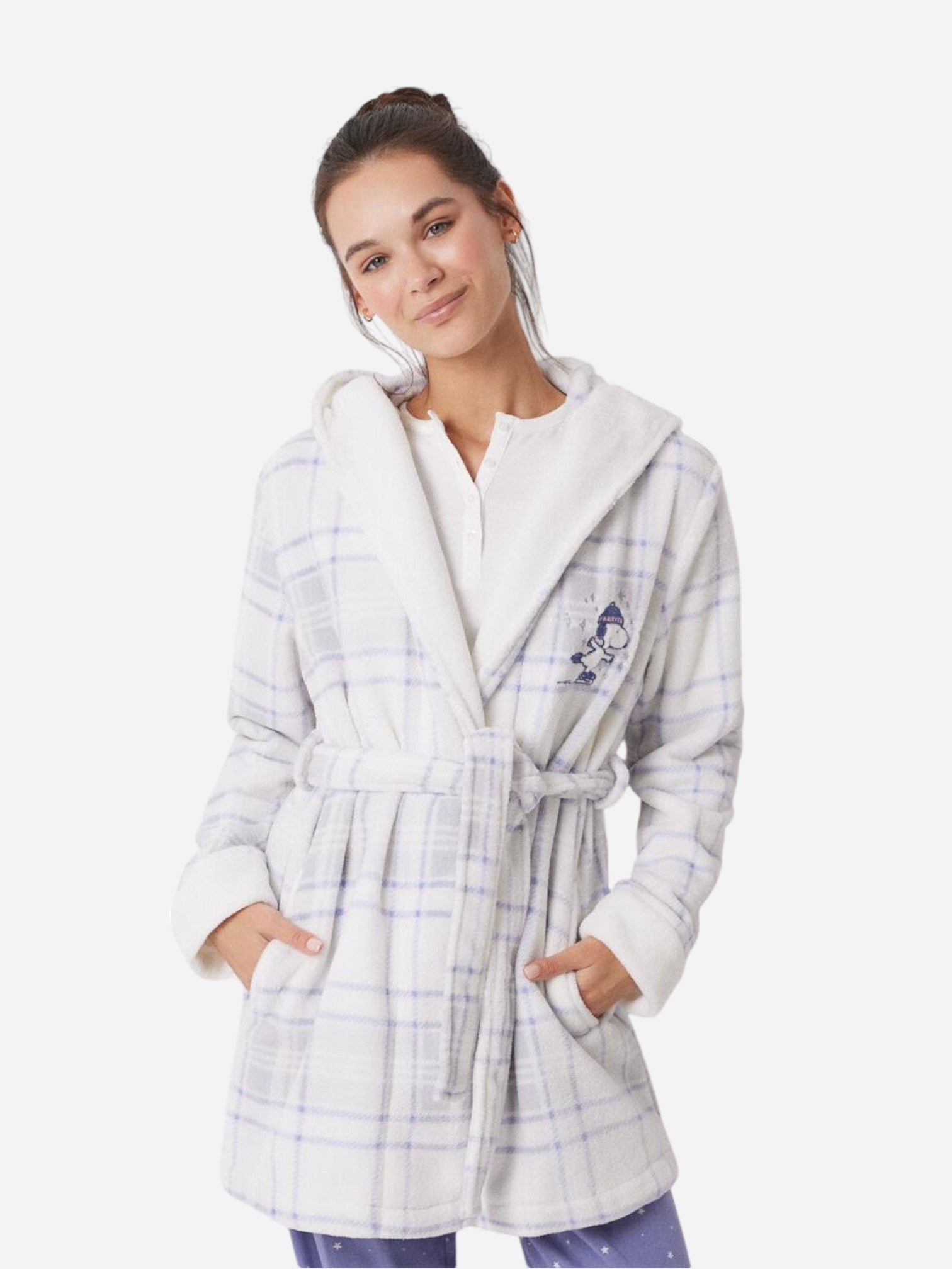 Акція на Халат жіночий з капюшоном Women'Secret MW PE Wish Robe 4418927 M Сірий від Rozetka