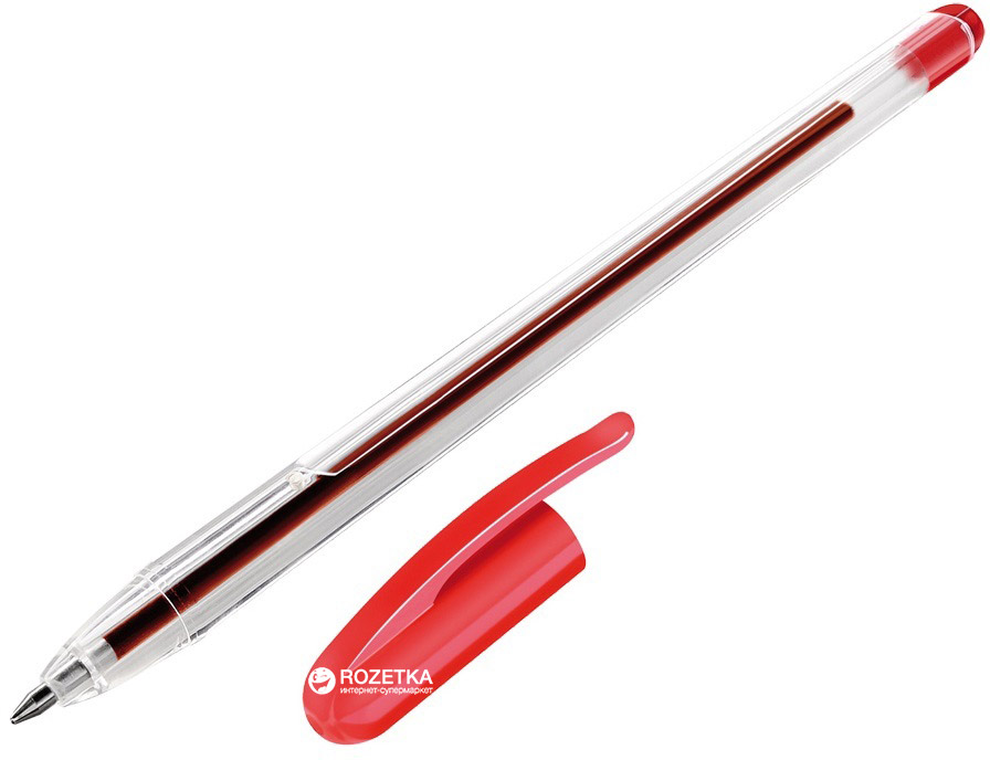 Ручка шариковая Pelikan Stick Красная 1 мм Прозрачный корпус (962761 ...