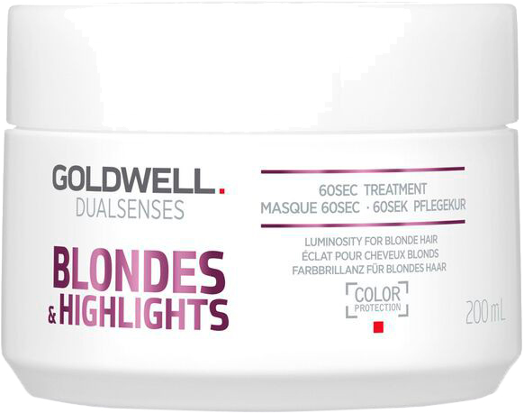 Акція на Маска Goldwell Dualsenses Blondes & Highlights интенсивный уход за 60 секунд 200 мл (4021609061212) (206121) від Rozetka UA