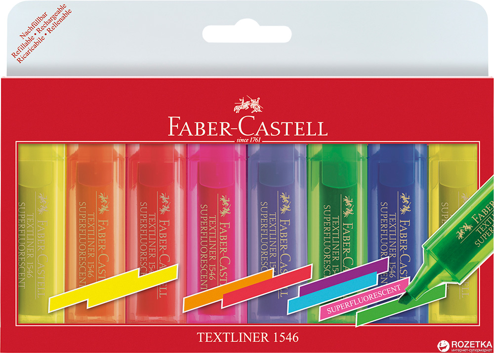 

Набор суперфлуоресцентных текстовых маркеров Faber-Castell 8 шт (4005401546627)