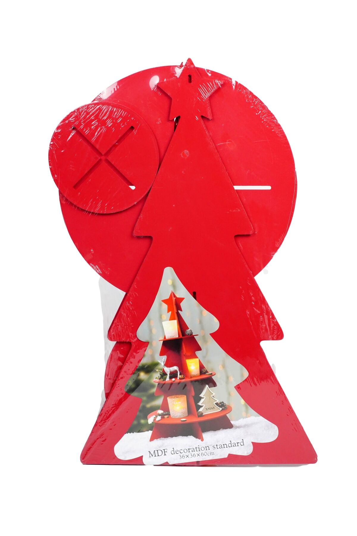 

Декоративная трехъярусная полка "Елка" Christmas gifts красный K23-550069