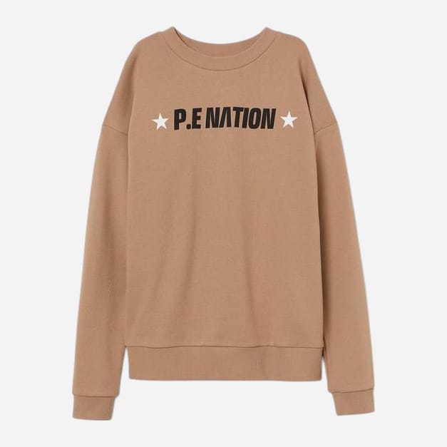 Акція на Світшот жіночий H&M P.E Nation 8337211wer S Темно-бежевий від Rozetka