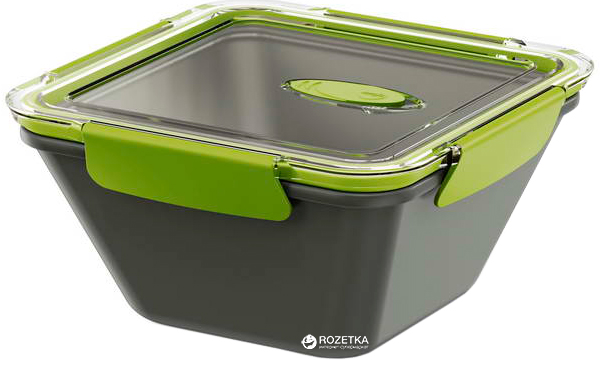 

Ланч-бокс квадратный Emsa Bento Box квадратный 1.5 л Серо-зеленый