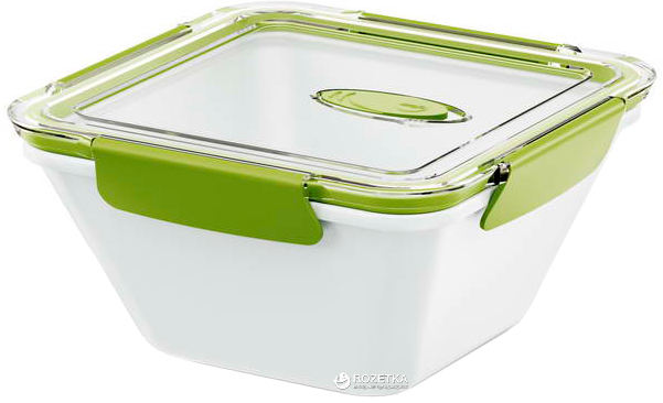 

Ланч-бокс квадратный Emsa Bento Box 1.5 л Бело-зеленый