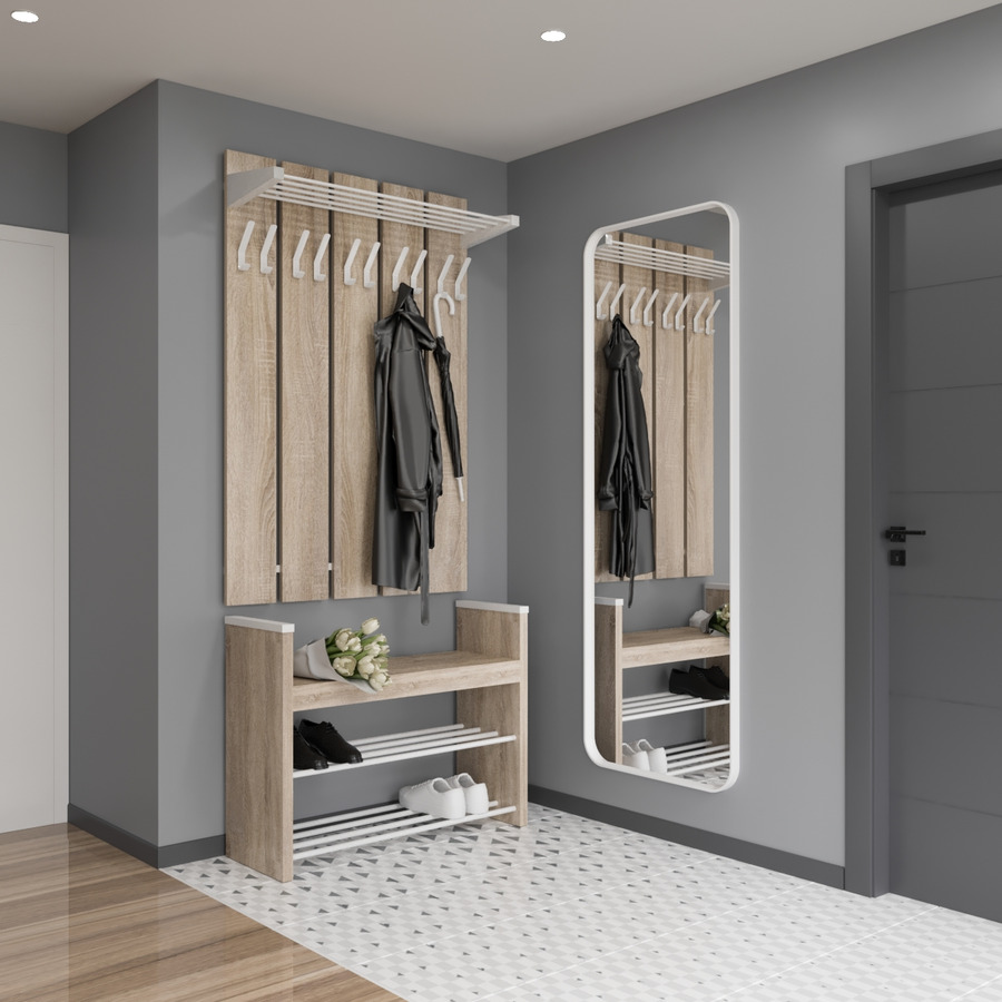 

Прихожая Fenster Картель Белая ДСП дуб сонома