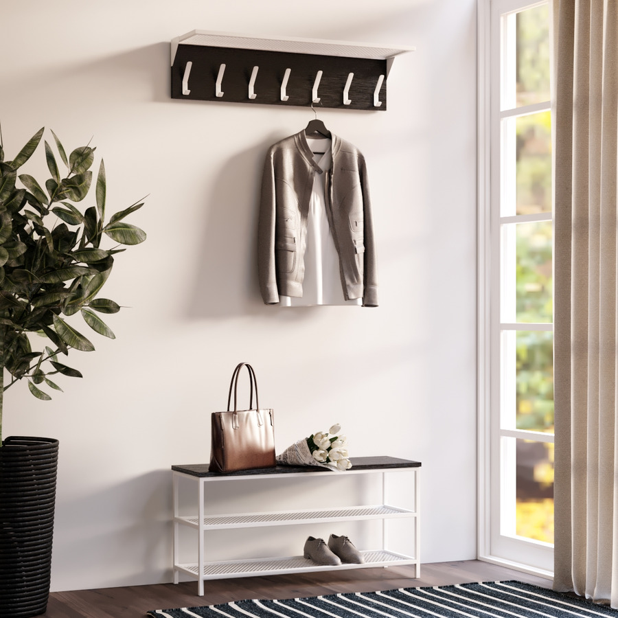 

Прихожая Fenster Эмбер 3 990 Белая ДСП чёрное