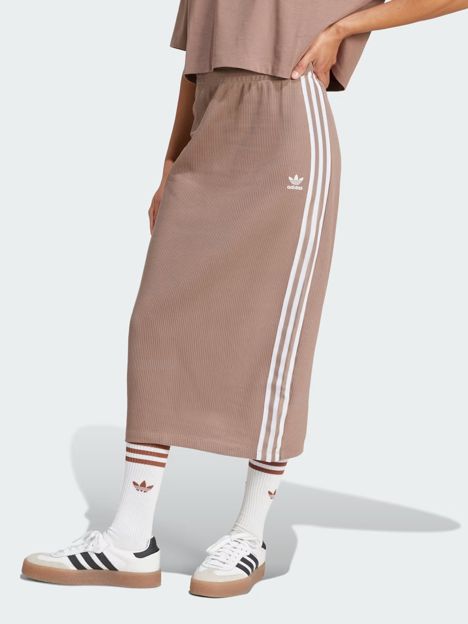 Акція на Спідниця міді осіння пряма жіноча Adidas Knitted Skirt JD4606 XXS Trabrn від Rozetka