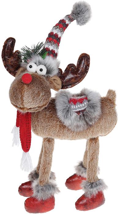 

Мягкая игрушка Лось - красный нос 25х13х46см, красный с серым Bona BD-746999