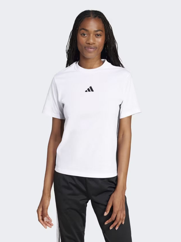 Акція на Футболка бавовняна жіноча Adidas W 3S Sj T JD0844 XL White/Black від Rozetka