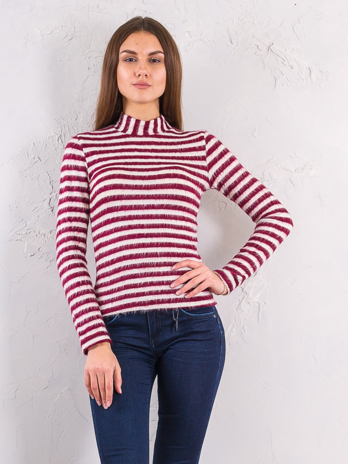

Гольф в полоску BEBE PLUS 21033 L Красный