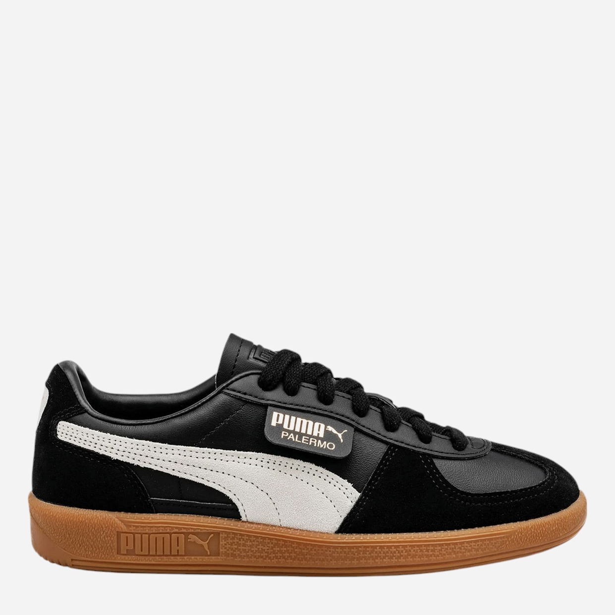 Акція на Жіночі кеди низькі Puma Palermo Leather 39646403 40 Чорні від Rozetka