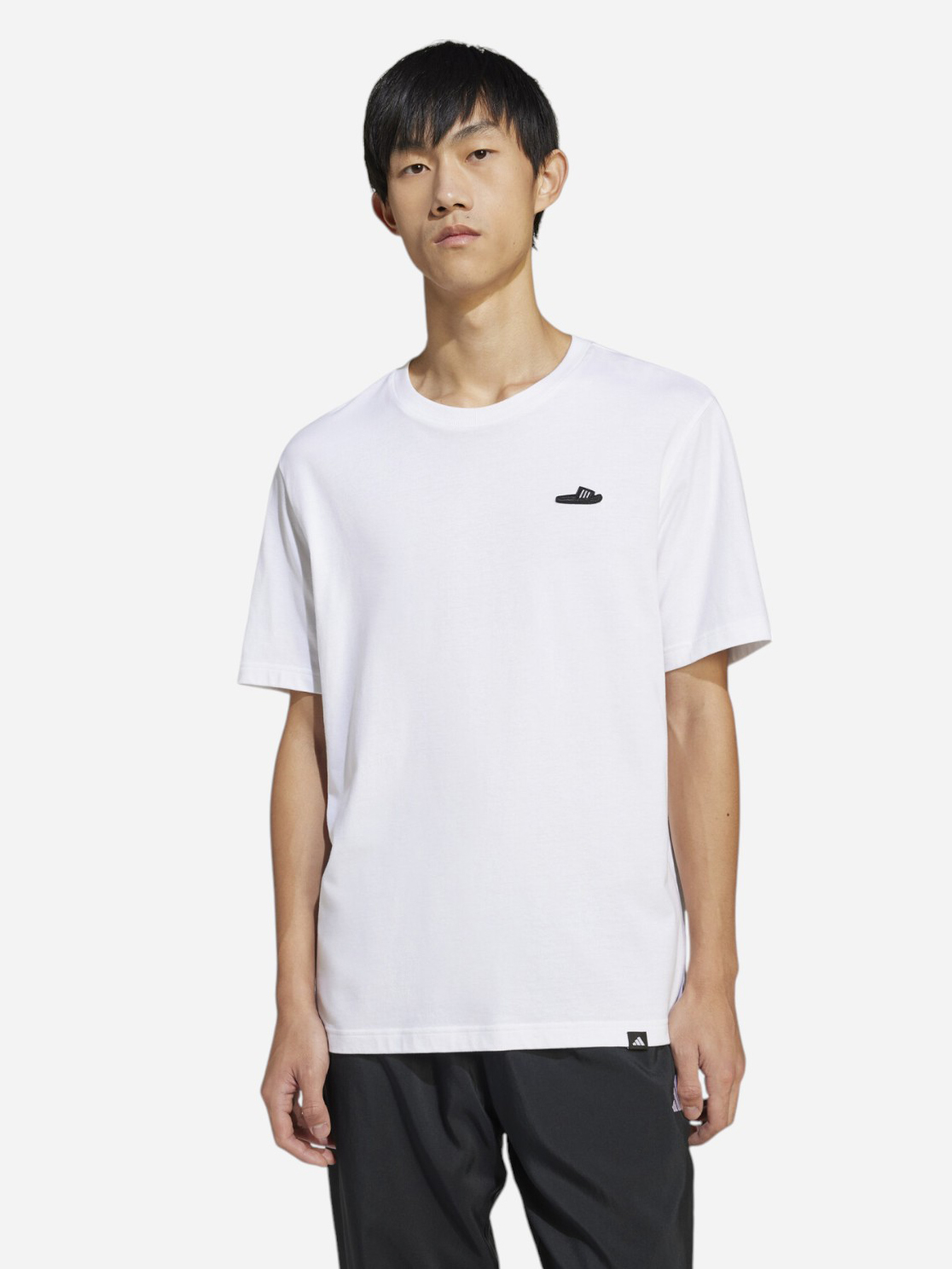 Акція на Футболка бавовняна довга чоловіча Adidas M L Slide Tee JJ4002 L White від Rozetka