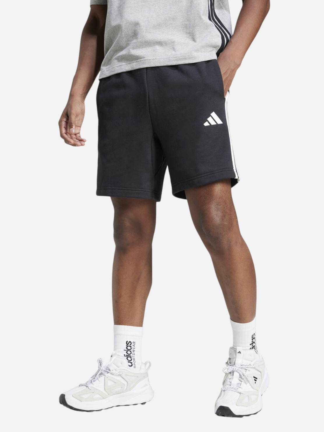 Акція на Шорти бавовняні короткі чоловічі Adidas M 3S Ft Sho JE6414 2XL Black/White від Rozetka