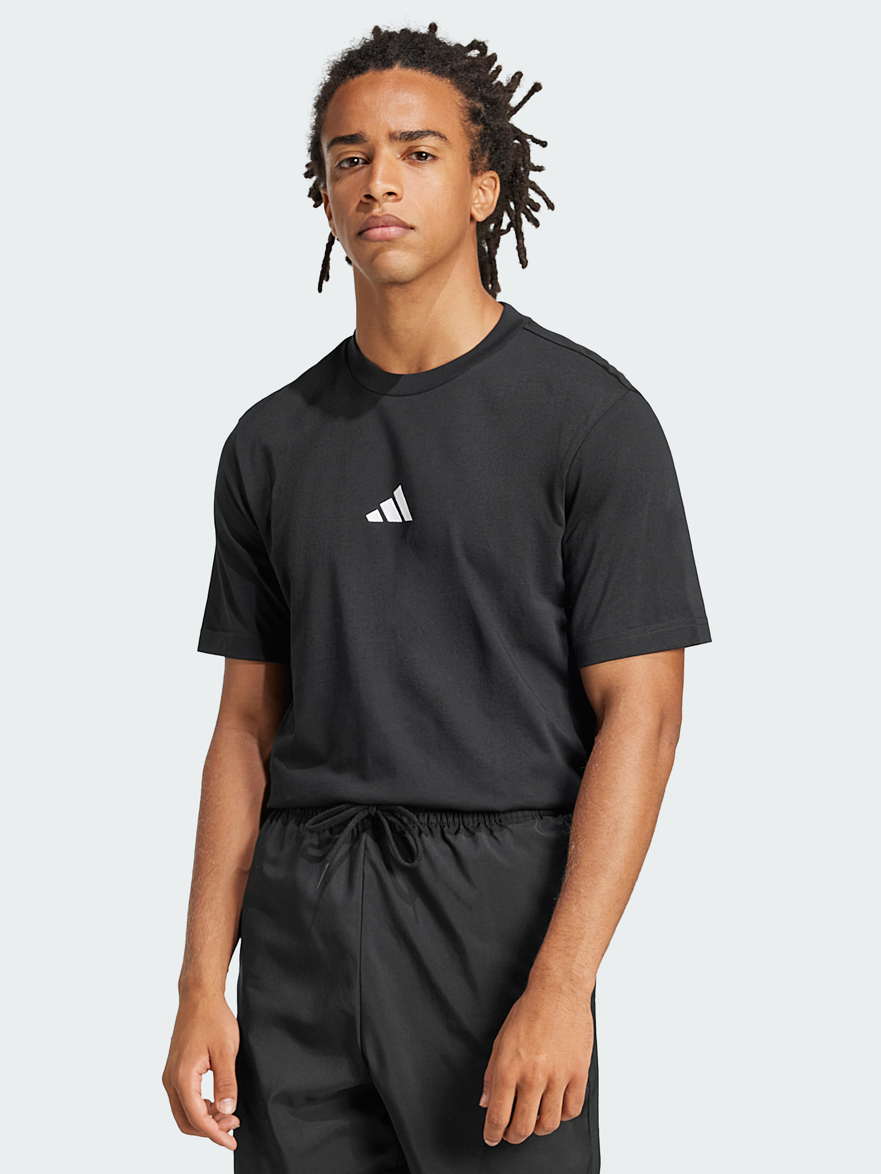 Акція на Футболка бавовняна довга чоловіча Adidas M Sl Sj T JE9024 2XL Black/White від Rozetka