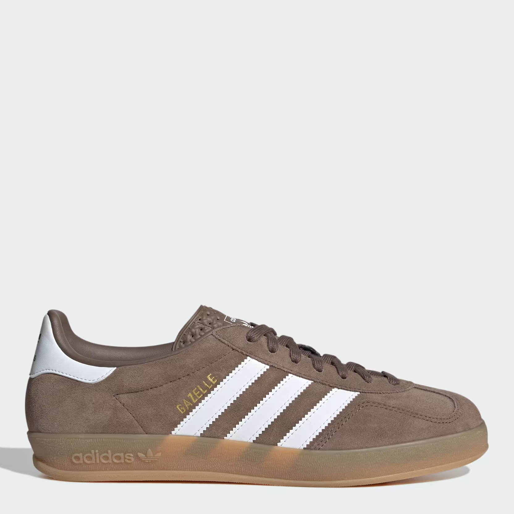 Акція на Чоловічі кеди низькі Adidas Gazelle Indoor JQ0175 44.5 (10UK) 28.5 см Earstr/Ftwwht/Goldmt від Rozetka