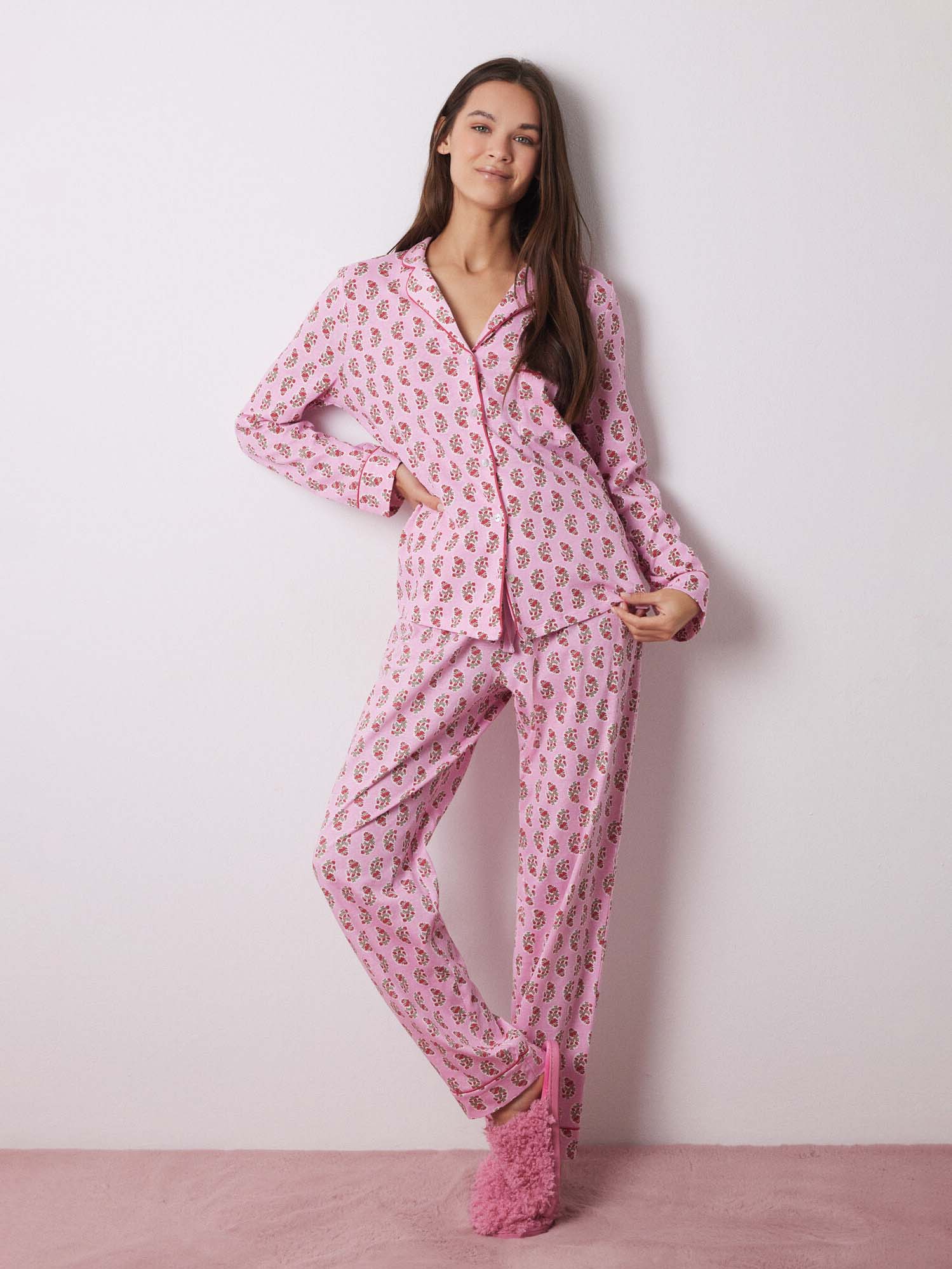 Акція на Піжама (сорочка + штани) жіноча бавовняна Women'Secret Vm Pink Hindu Pj 3138659 XS Рожева від Rozetka