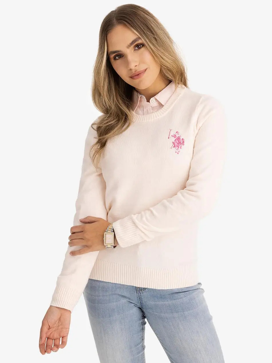 Акція на Джемпер жіночий U.S. Polo Assn 556152-AA00A L Бежевий від Rozetka