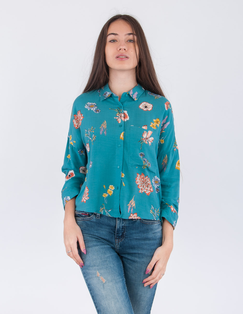 

Блуза PULL & BEAR Ж1030010 (9471/334/500) цвет зеленый S