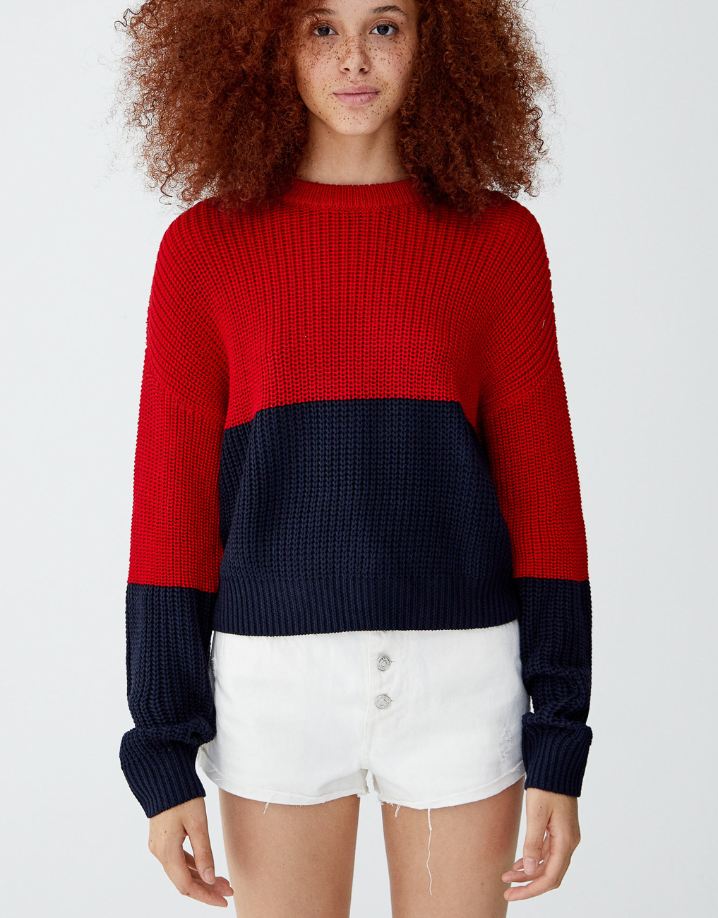 

Свитер PULL & BEAR Ж1051103 (9559/308/600) цвет красный-черный M