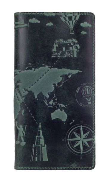 

Кожаное портмоне Hi Art 7 wonders of the world WP-05-S19-5920-T002 Зелёный