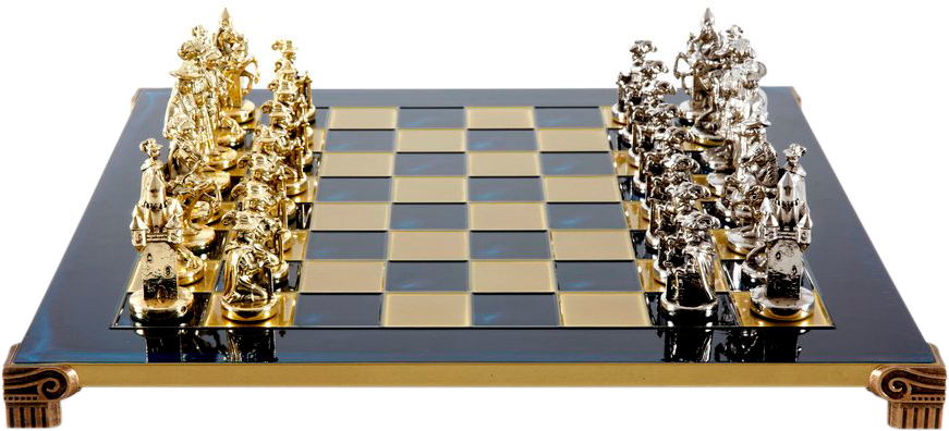 Акція на Шахматы Manopoulos Мушкетеры, латунь, в деревянном футляре, синий, 44 х 44 см, вес 5.9 кг (S12BLU) від Rozetka UA