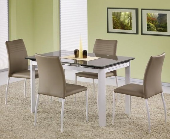 

Стеклянный стол Halmar Alston 120-180x80x75 см Бежевый/Белый