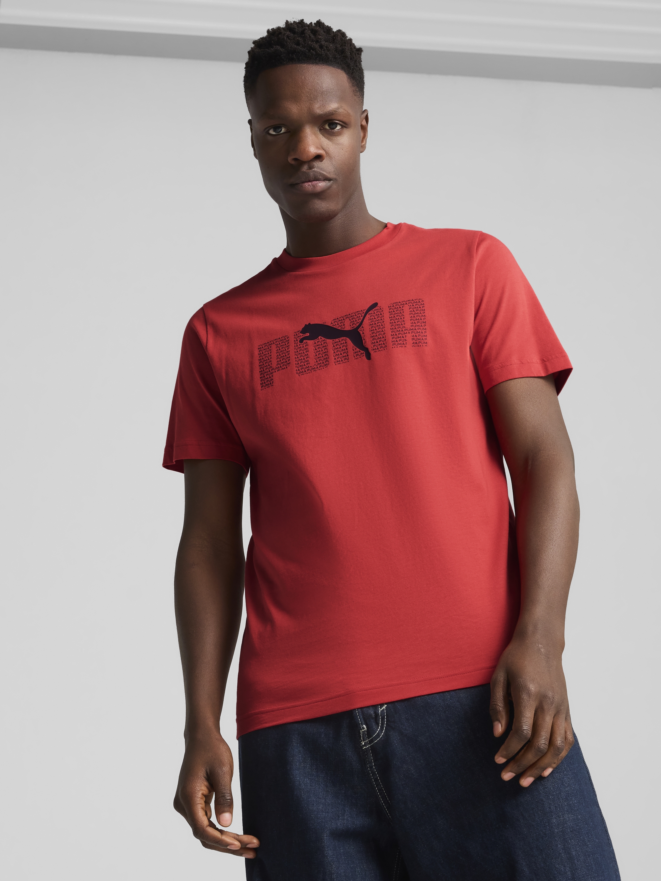 Акція на Футболка бавовняна чоловіча Puma Ess Logo Lab Tee 68466715 S Red Fire від Rozetka