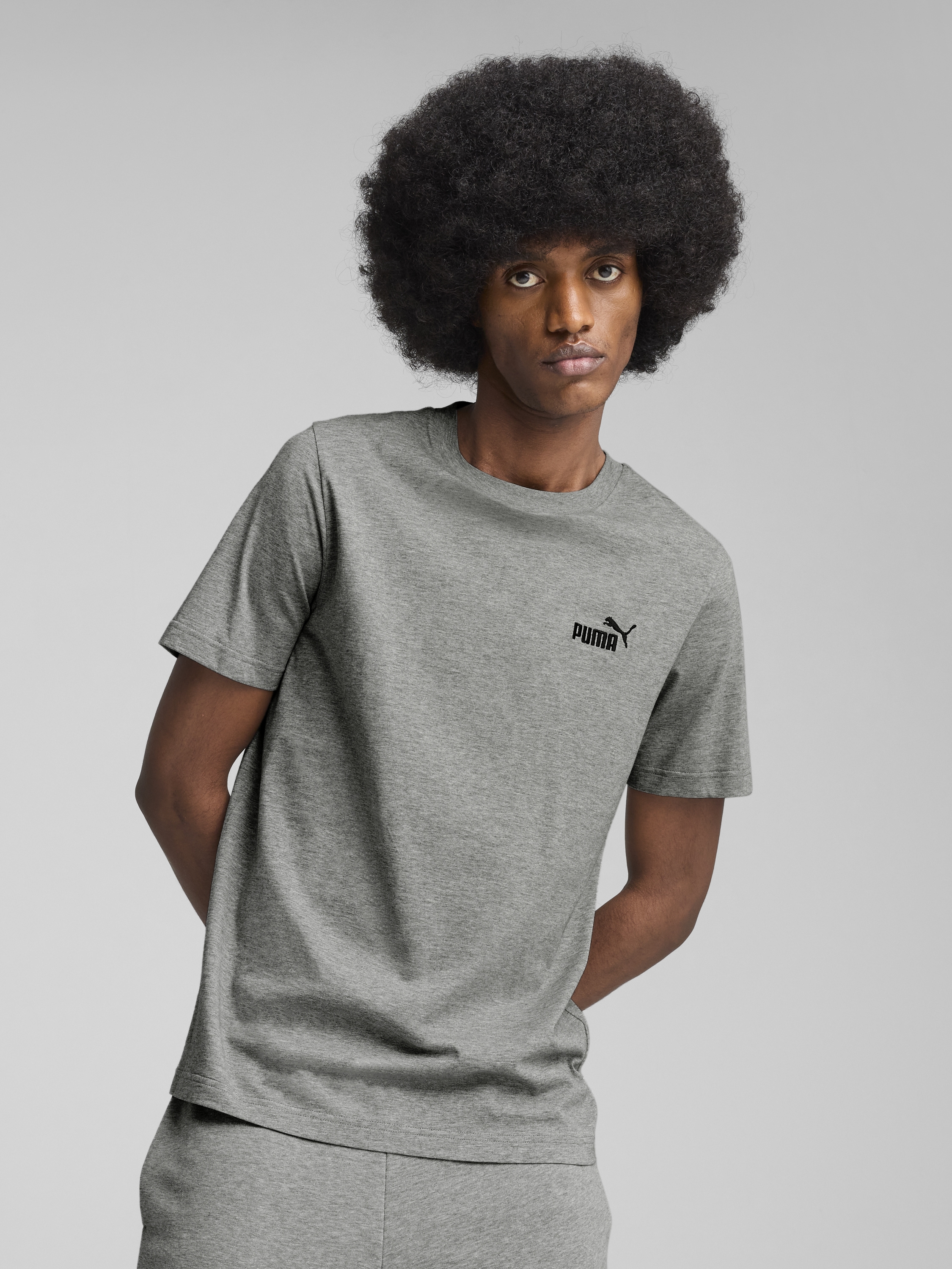 Акція на Футболка бавовняна довга чоловіча Puma Ess Small No. 1 Logo Tee 68253403 L Medium Gray Heather від Rozetka