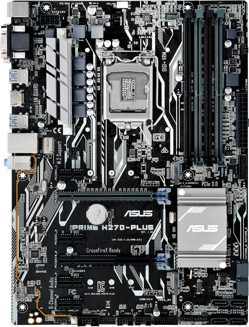 Материнская плата Asus Prime H270-Plus (s1151, Intel H270, PCI-Ex16 ...