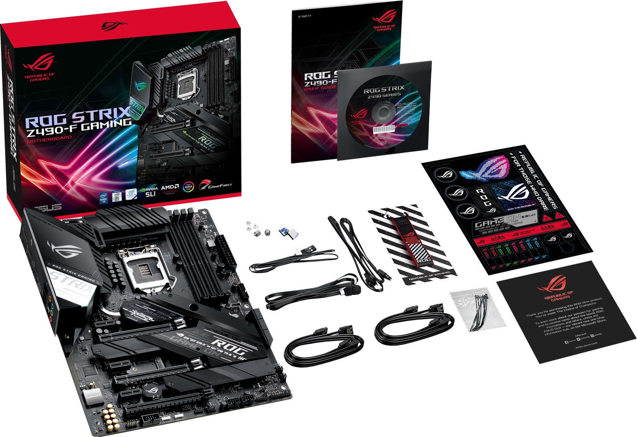 

Материнcкая плата ASUS STRIX_Z490-F_GAMING s1200 Z490 4xDDR4 M.2 HDMI-DP ATX STRIX (JN63STRIX_Z490-F_GAMING)