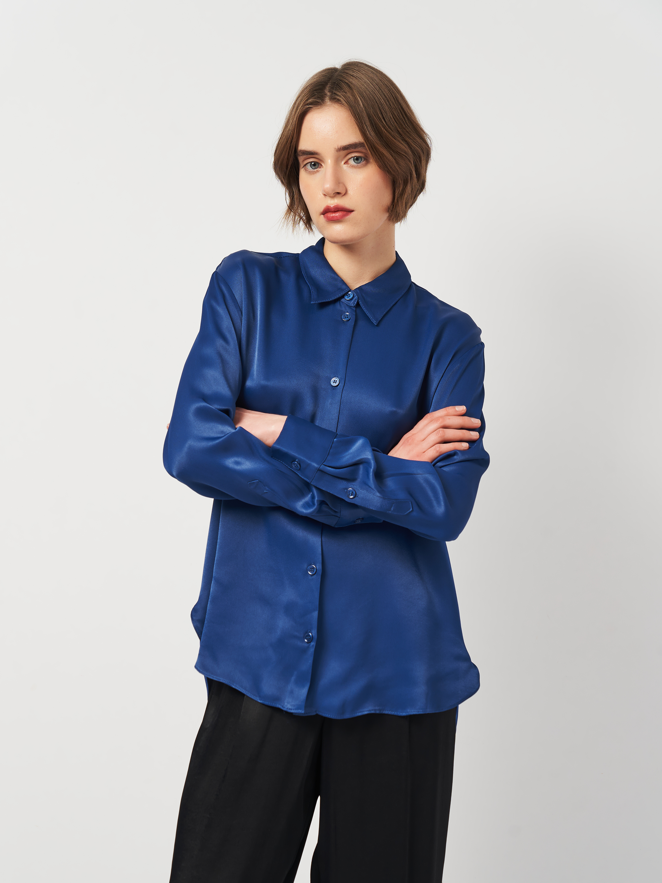 Акція на Сорочка жіноча Zara 2731/262 2XL Темно-синя від Rozetka