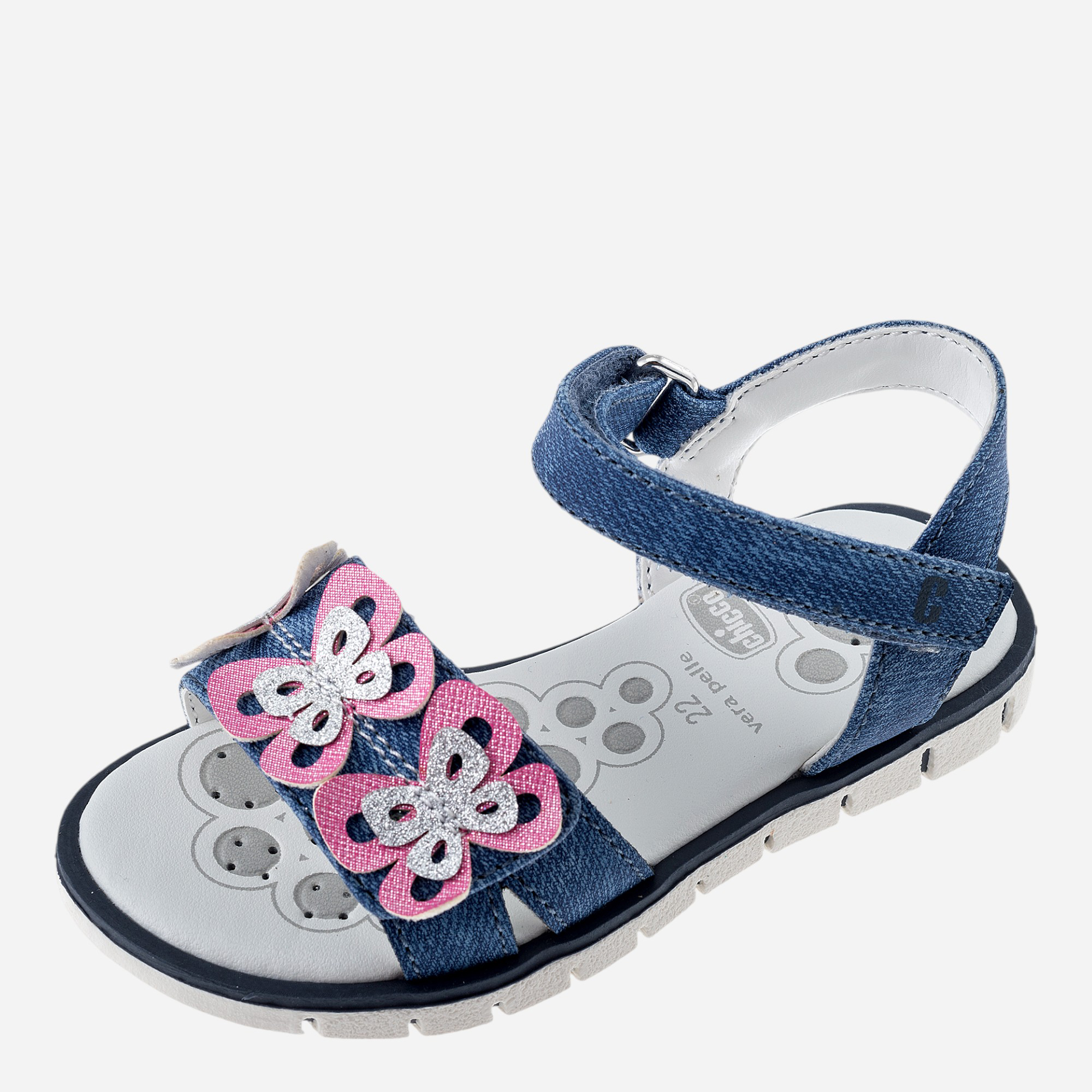 Акція на Дитячі босоніжки для дівчинки Chicco 01067096000000-800 32 Blue від Rozetka