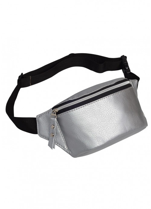

Женская сумка на пояс (бананка) Sambag 22х12х4 см Серебряный 000148181