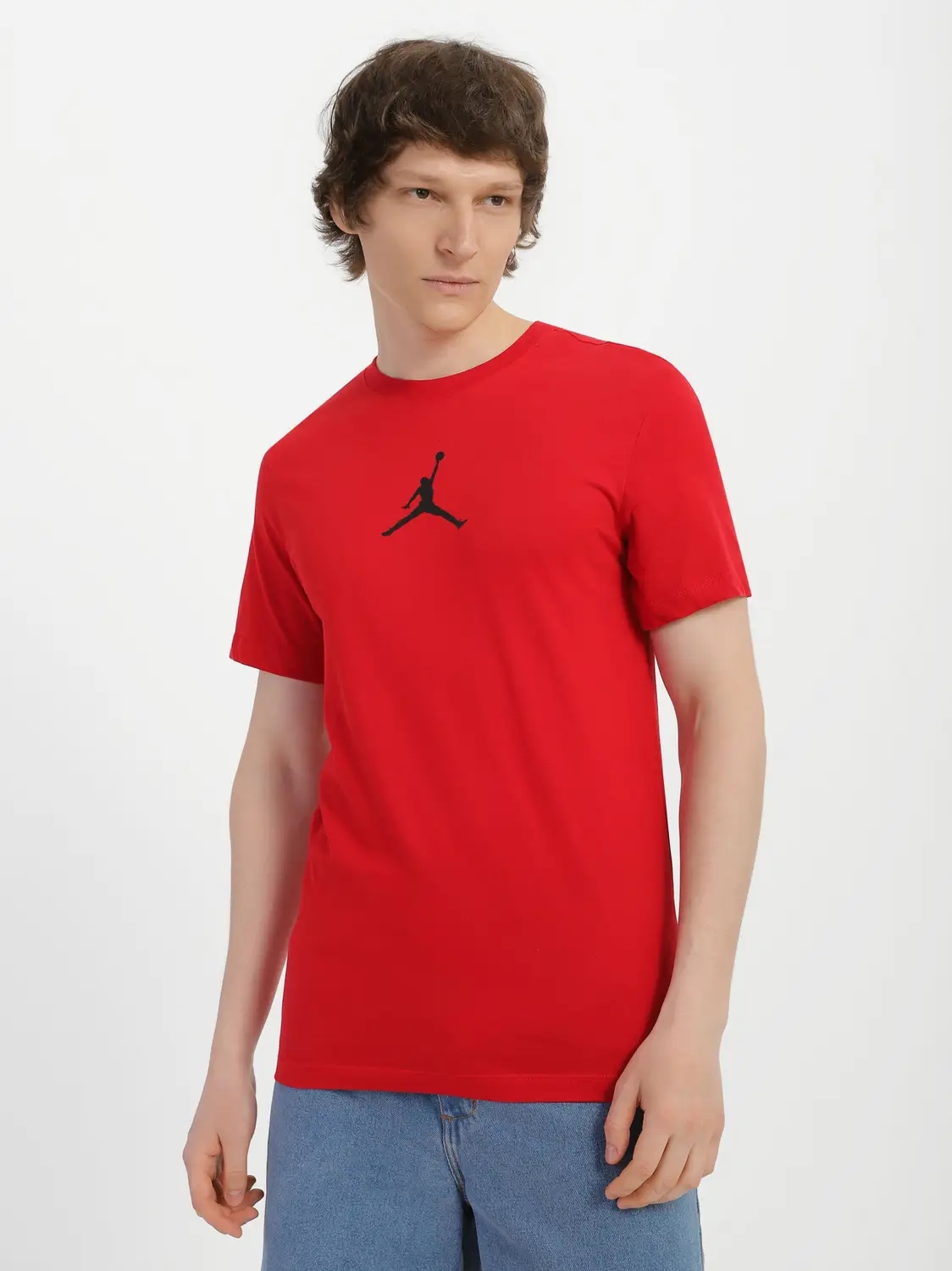 Акція на Футболка довга чоловіча Nike Air Jordan Jumpman Dri-FIT CREW CW5190-687 S Червона від Rozetka