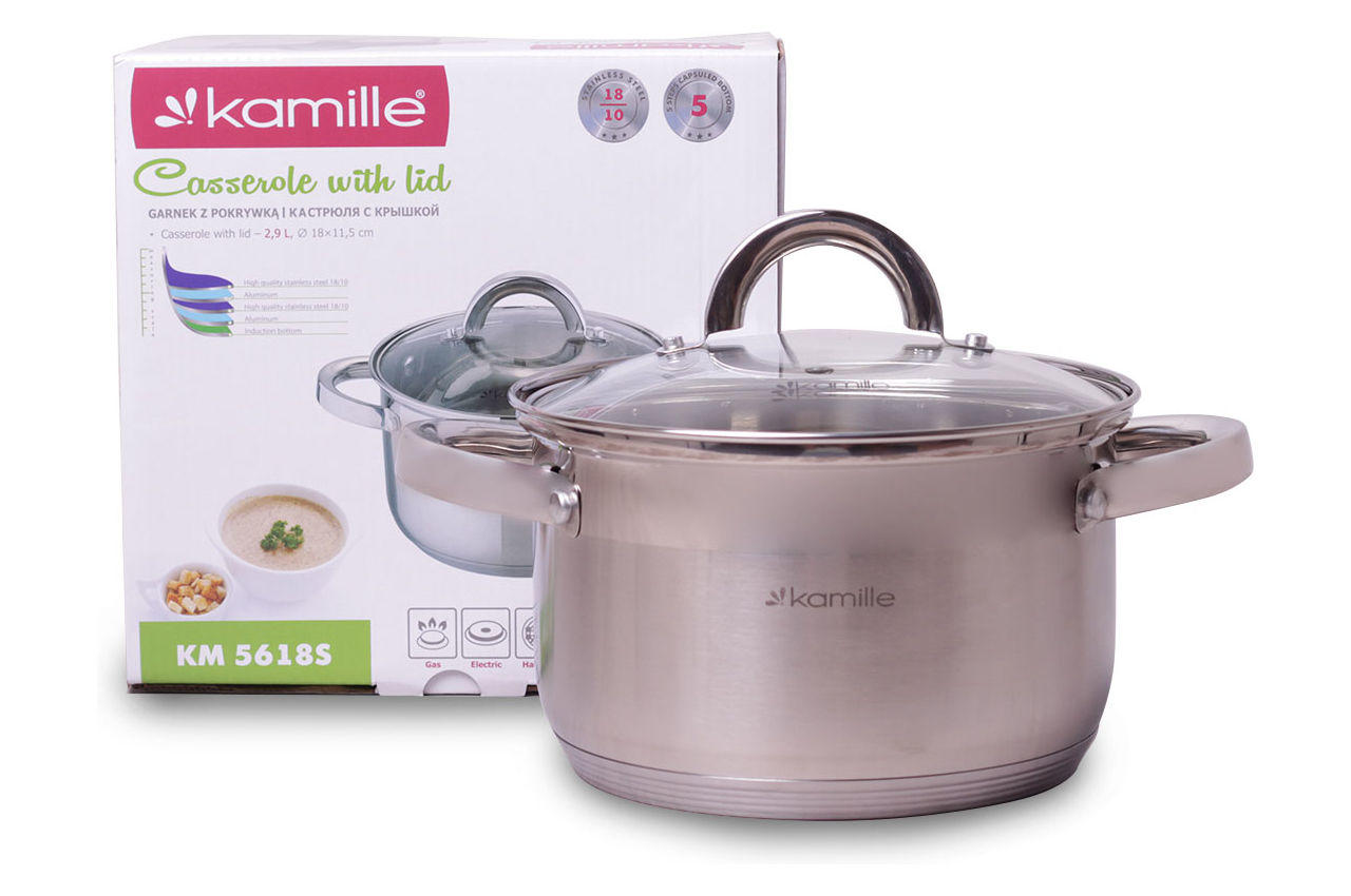 

Кастрюля нержавеющая Kamille - 180 мм x 2,9 л