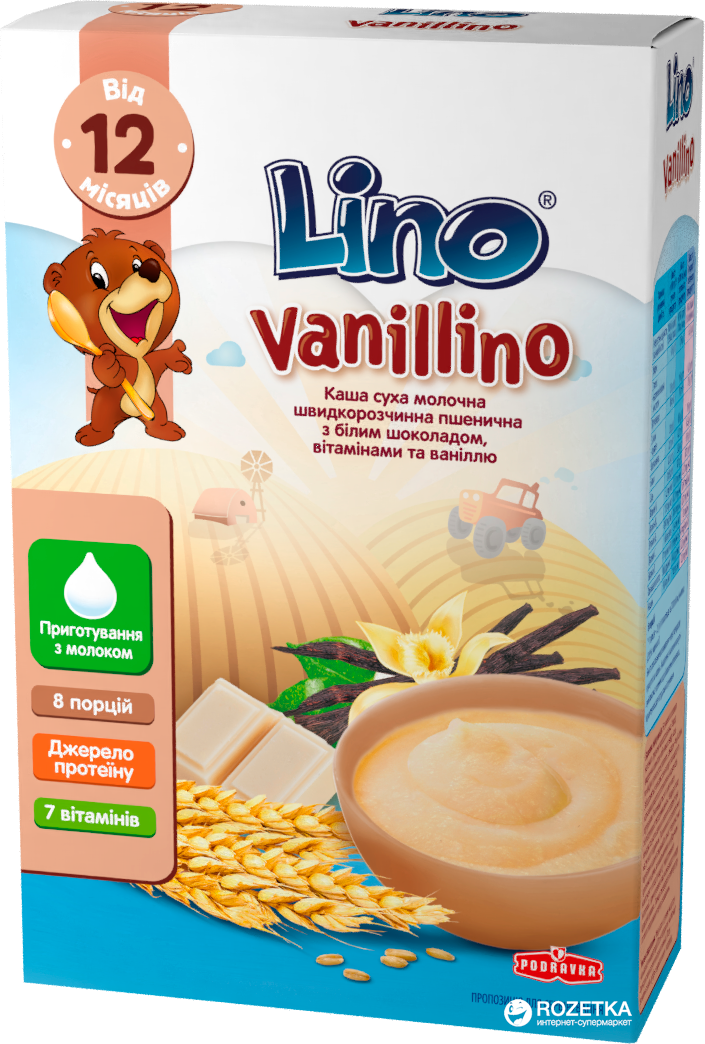 Молочная каша Lino Vanillino Пшеничная с белым шоколадом и ванилью от ...