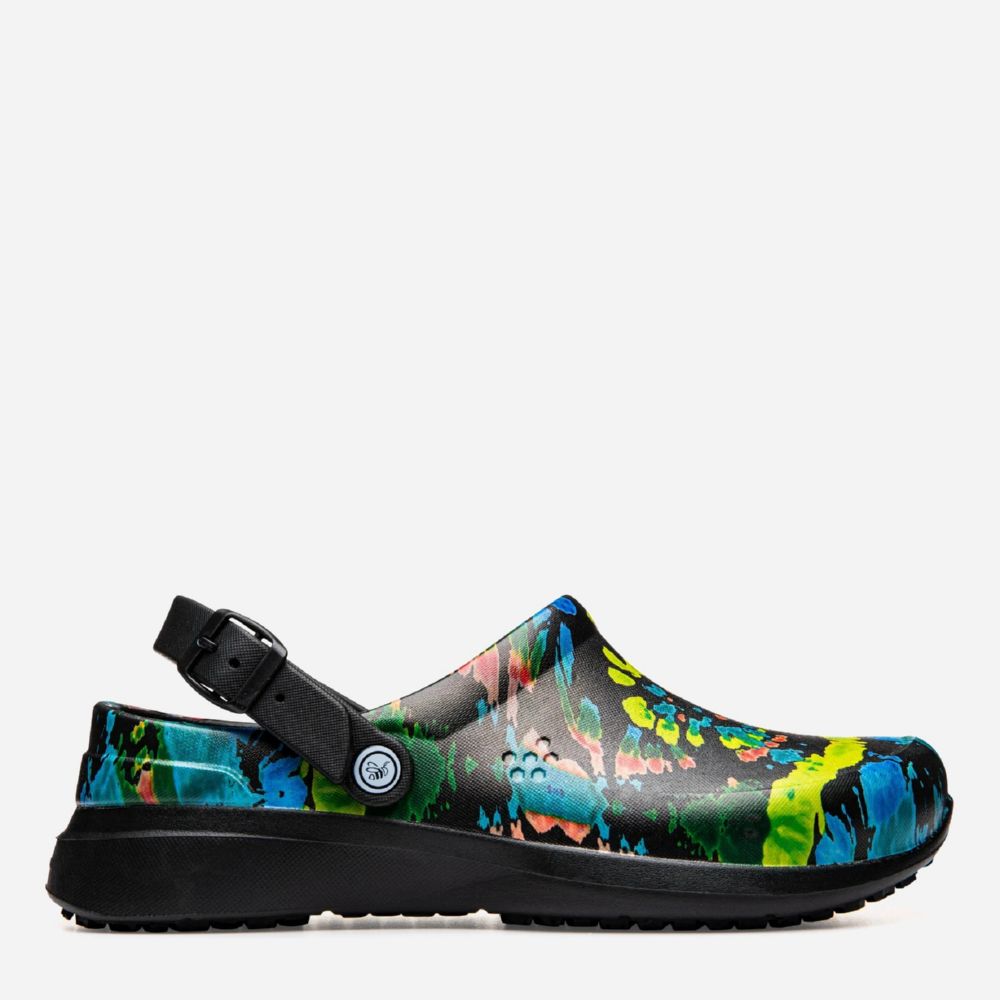 Акція на Жіночі крокси Joybees Work Clog WBCLG.BST. 36.5 (W6) 23.6 см Black Spiral Tie Dye від Rozetka