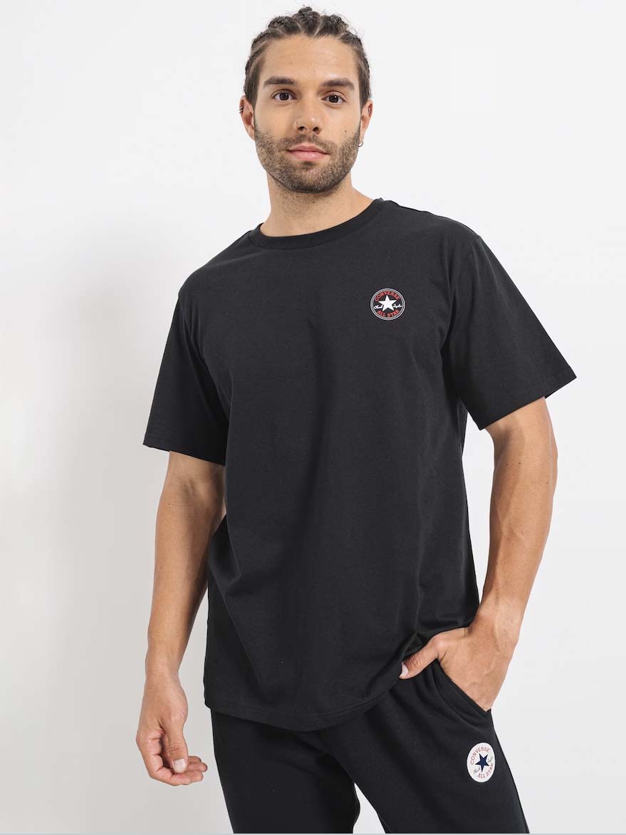 Акція на Футболка бавовняна довга чоловіча Converse Core Chuck Patch Tee Black 10026565-001 M Black від Rozetka