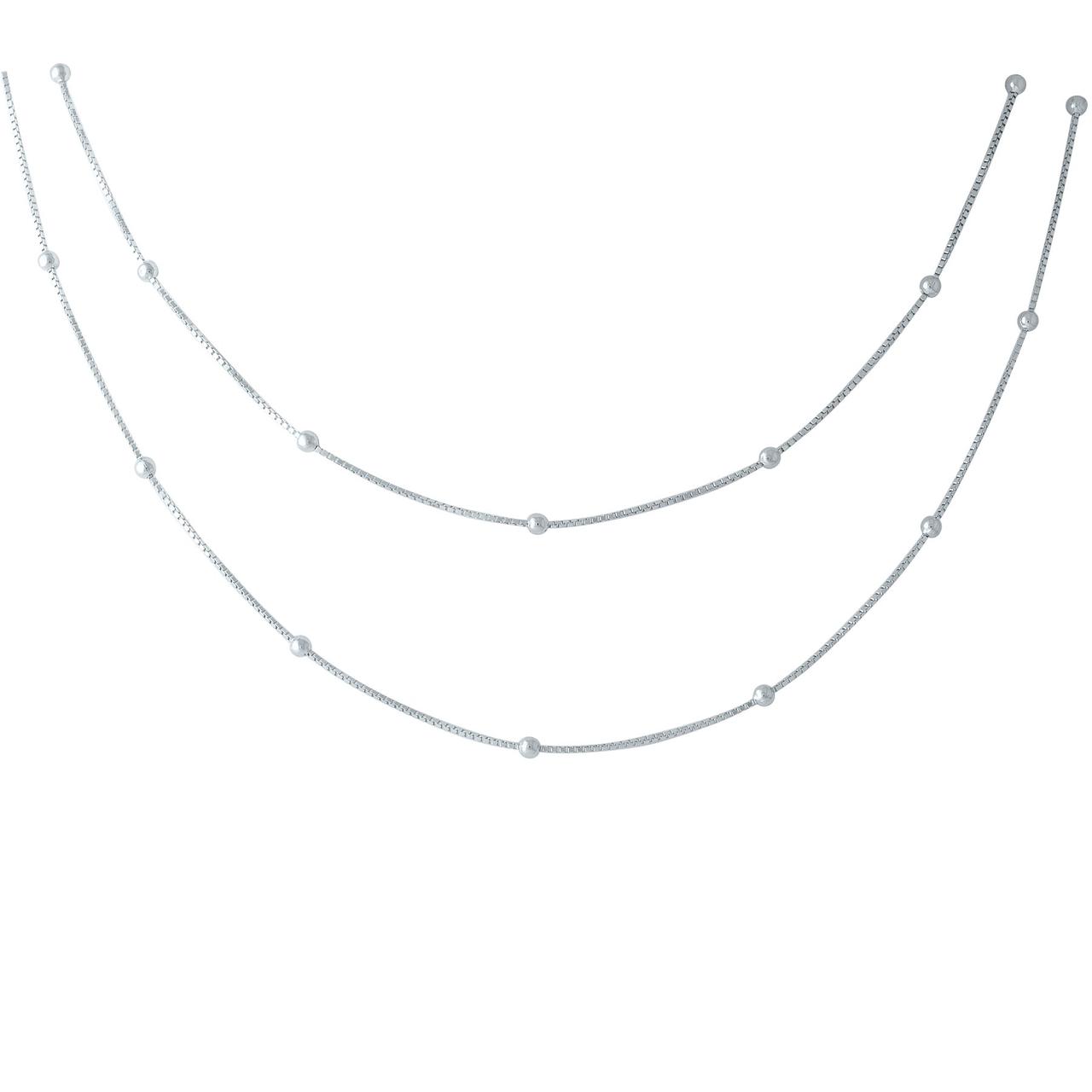 

Серебряное колье без камней 1967003 60-63 см
