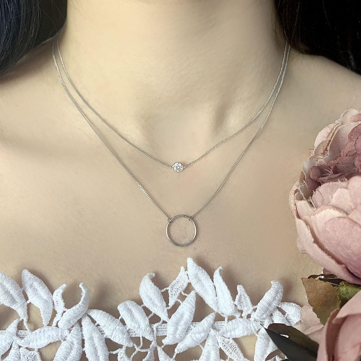 

Серебряное колье с фианитами 2023067 45 см