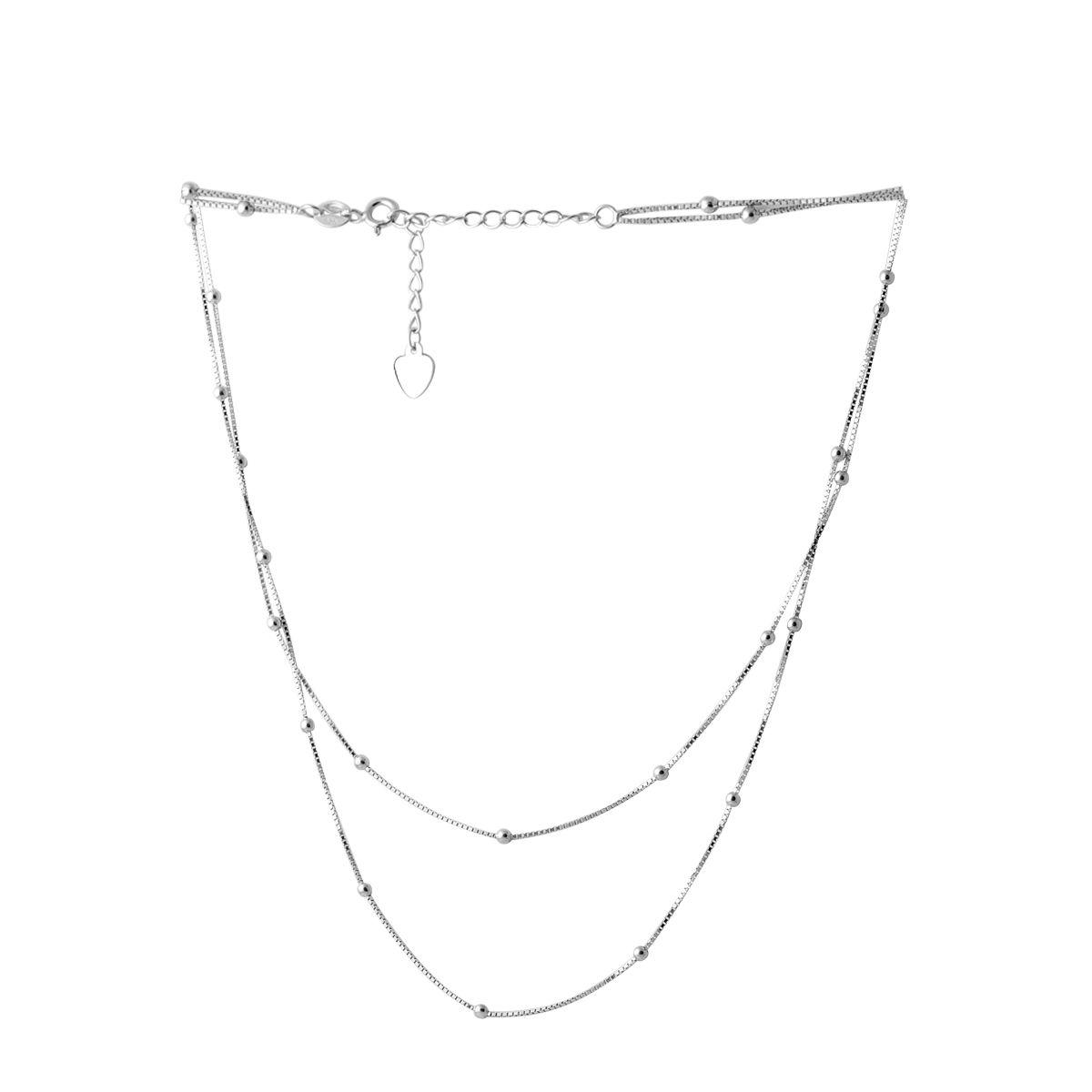 

Серебряное колье без камней 2066644 45-50 см