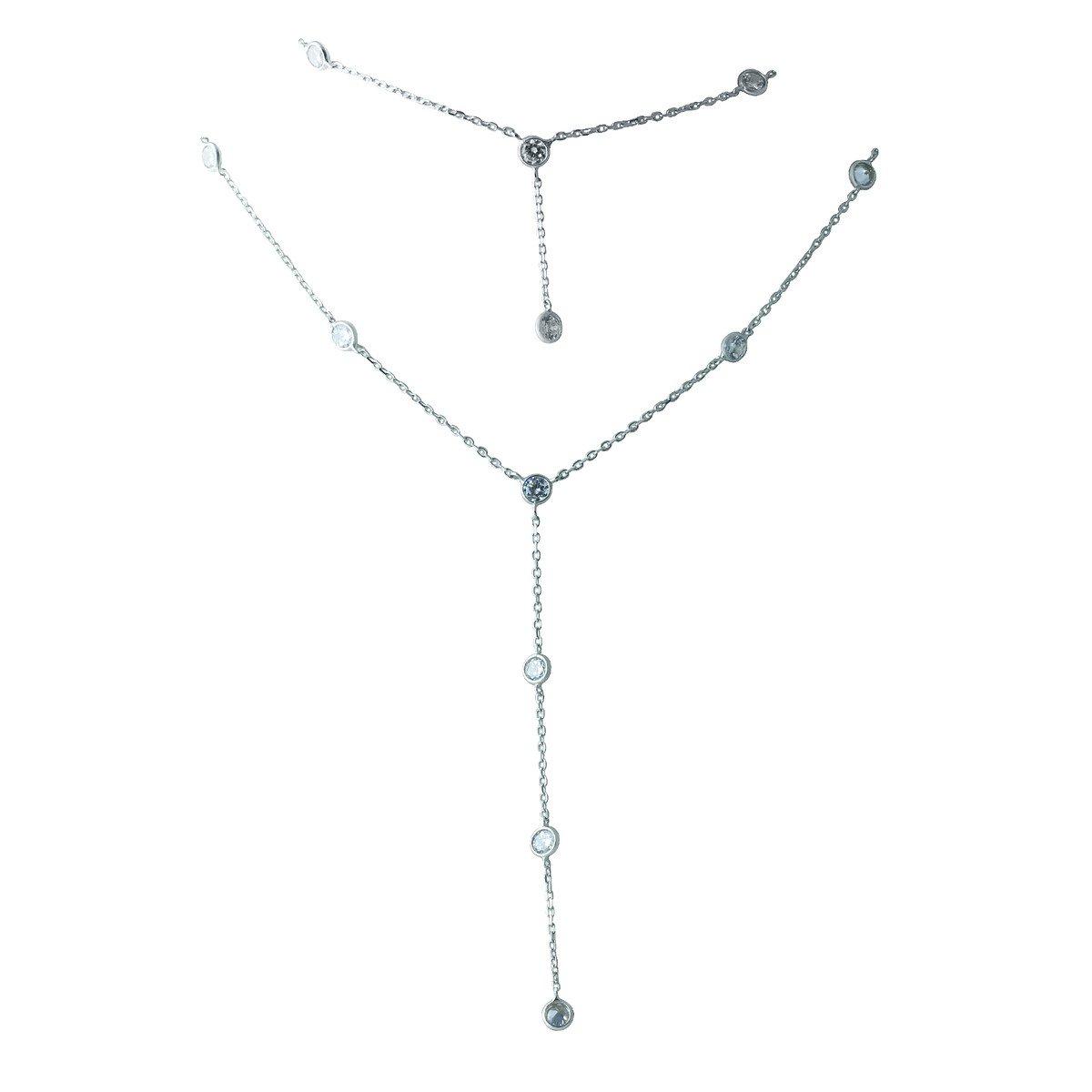 

Серебряное колье с фианитами 1983072 40-43 см