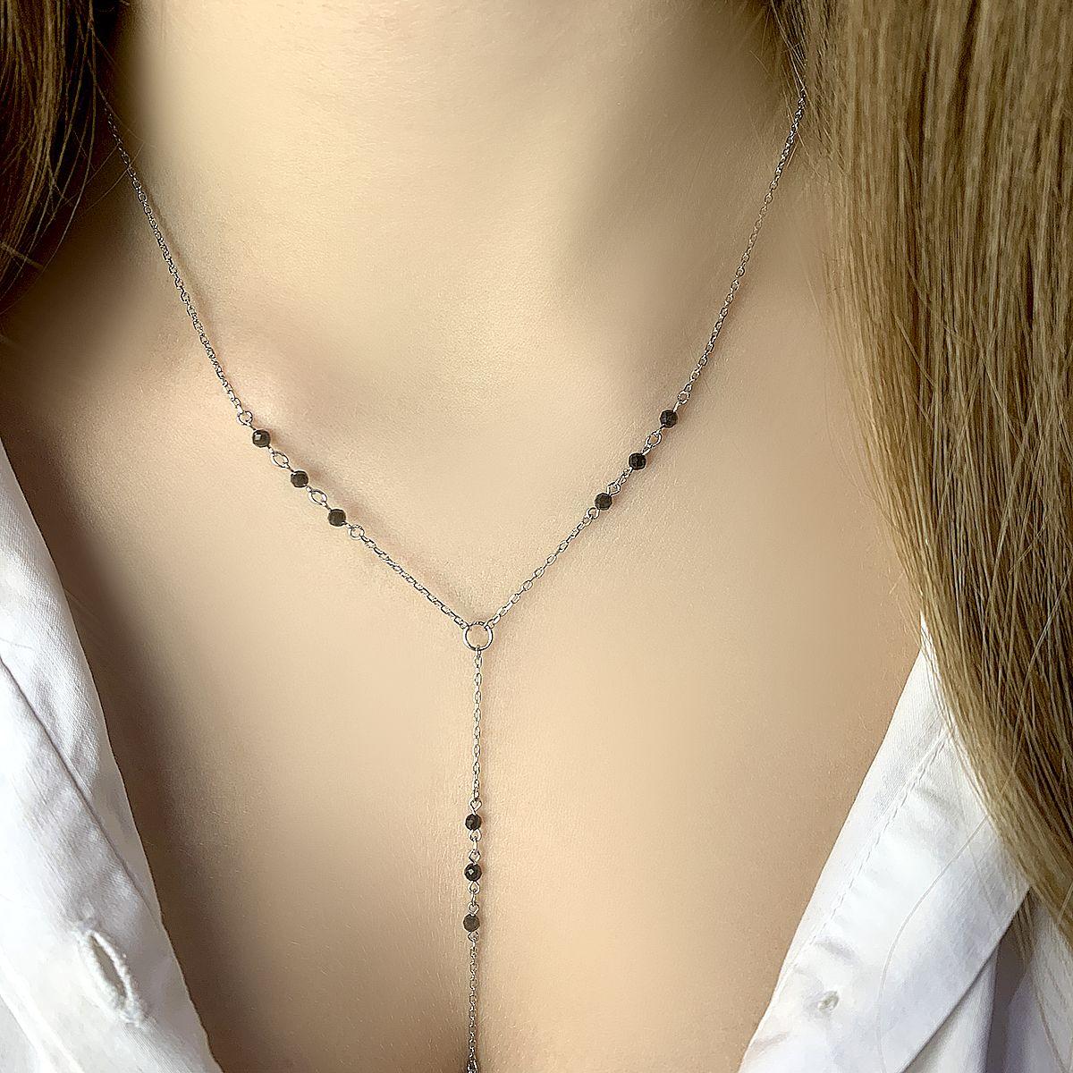 

Серебряное колье с натуральным шпинелью 2022084 45 см