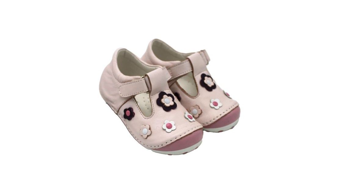 

Туфли Dog Bebe 21(р) розового цвета с цветочками. (209-2)