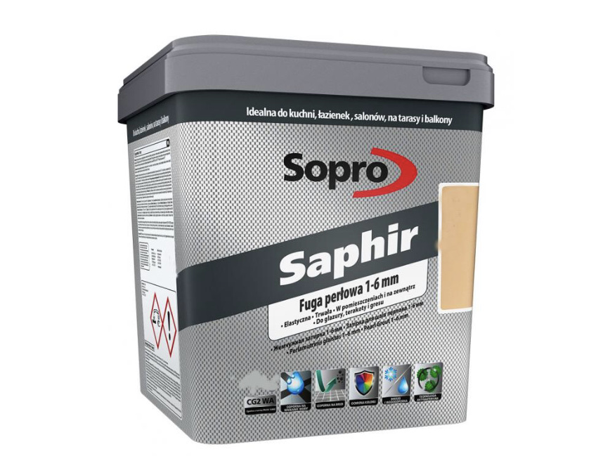 

Водоотталкивающая затирка 1-6 мм Sopro Saphir №9506 Ваниль (30) 2 кг