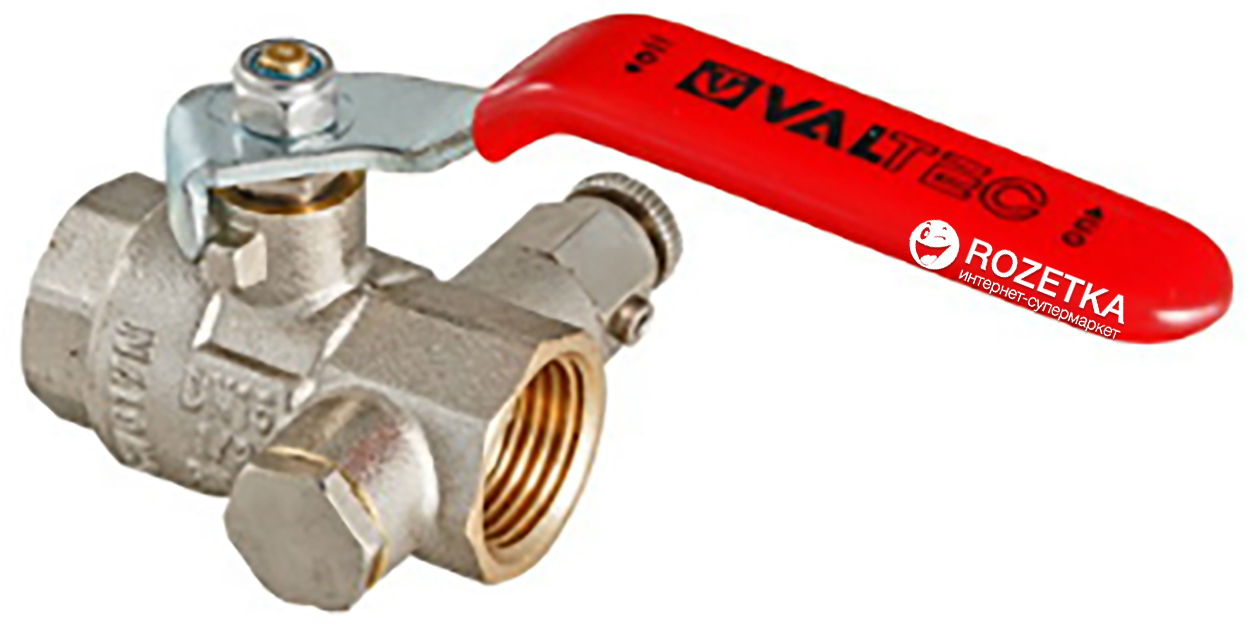 

Кран шаровой VALTEC BASE с дренажом и воздухоотводчиком 1/2" вн-вн (VT.245.N.04)