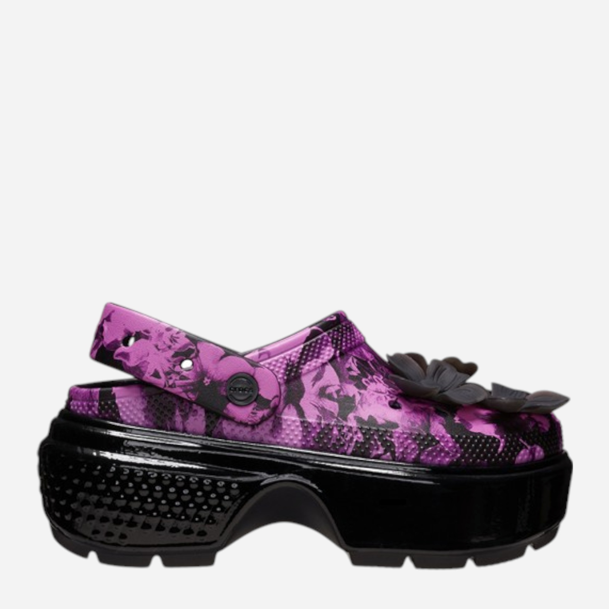Жіночі крокси Crocs Stomp Hyper Floral High Shine Clog 209687-0C4 37-38 (M5/W7) 23 см Чорні від Rozetka на платформі USKIDKA Акція на Жіночі крокси Crocs Stomp Hyper Floral High Shine Clog 209687-0C4 37-38 (M5/W7) 23 см Чорні від Rozetka