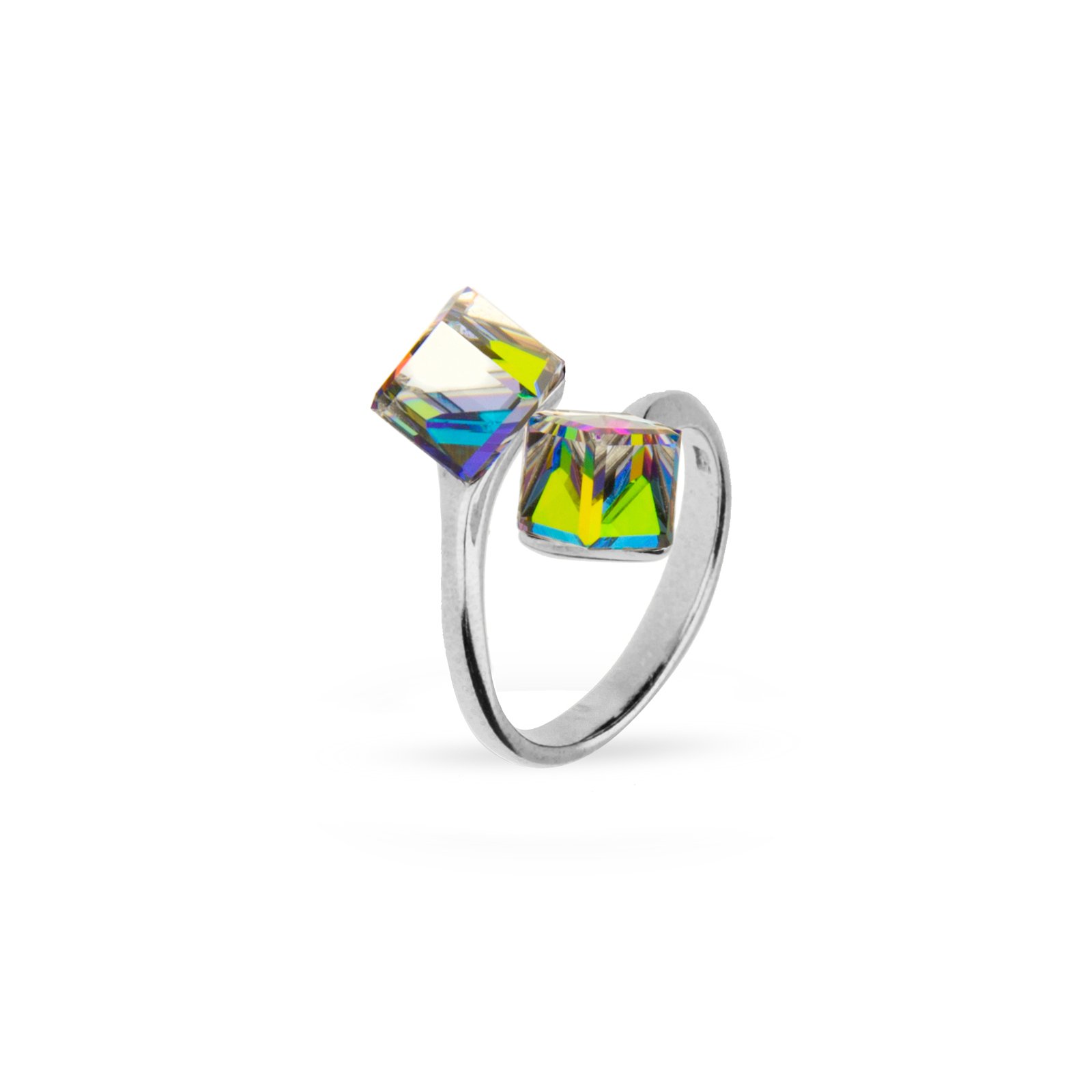 

Серебряное кольцо SPARK Cube со Swarovski модели P48416PVM