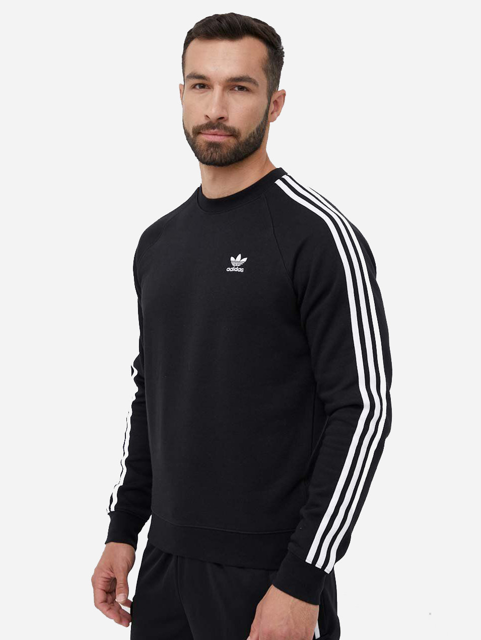 Акція на Світшот чоловічий Adidas Originals 3-Stripes Crew IM2087 M Чорний від Rozetka