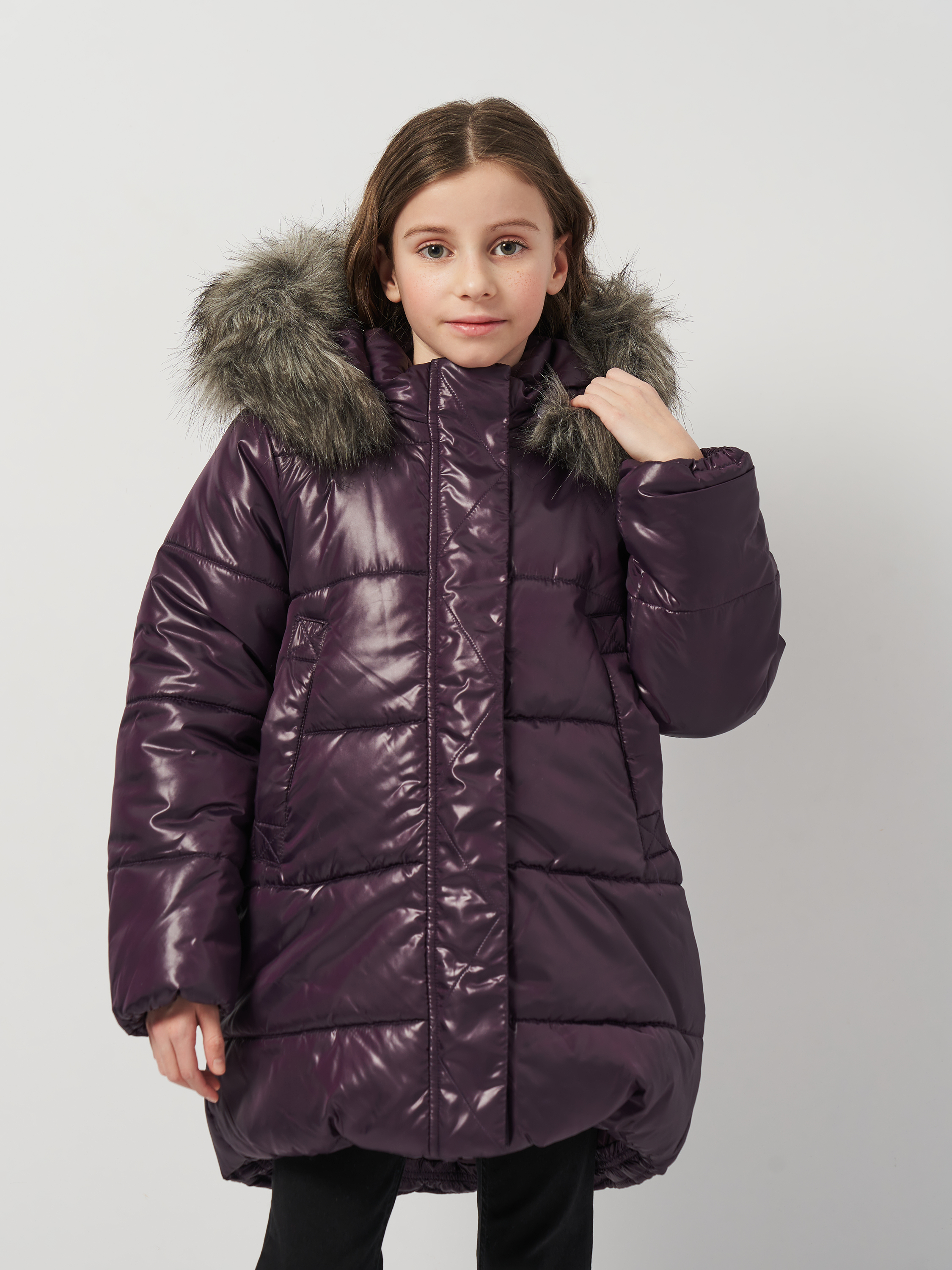 Акція на Дитяча зимова довга куртка для дівчинки Coccodrillo Outerwear Girl Kids ZC4152114OGK-016 98 см Фіолетова від Rozetka